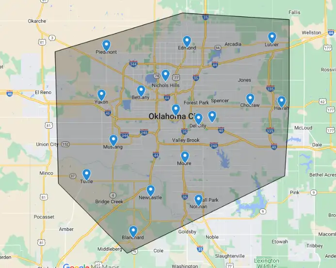 Fantastic Lawn Service Area Map